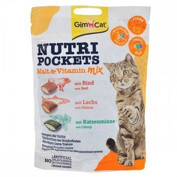Вітамінні ласощі GimCat Nutri Pockets для котів для зміцнення імунітету мультивітамін мікс 150 г 1111138659 фото