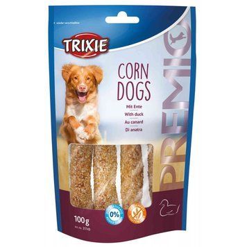Ласощі Trixie Premio Corn Dogs для собак з качкою і сиром_ятною шкірою 100 г 1111148905 фото