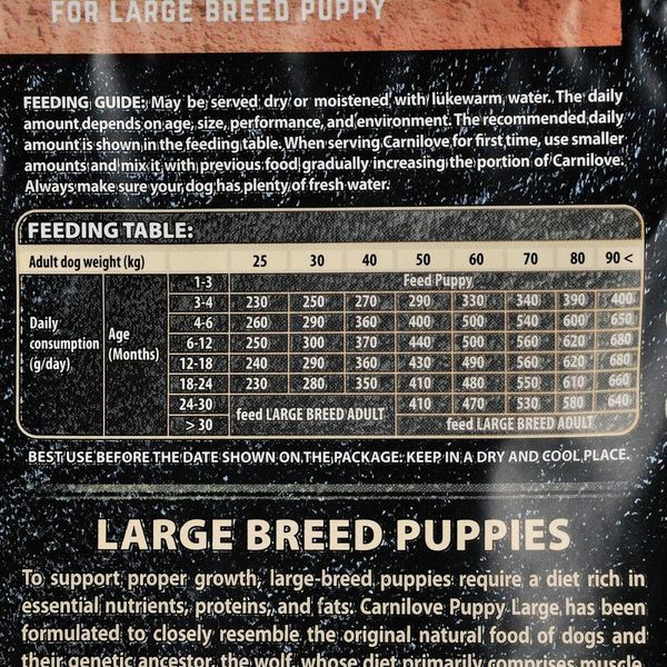 Корм сухий Carnilove Puppy Large Breed Salmon and Turkey для цуценят великих порід з лососем та індичкою 1,5 кг 1111145084 фото