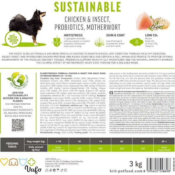 Корм сухий Brit Care Dog Sustainable Adult Medium Breed для дорослих собак середніх порід з куркою та комахами 12 кг 1111173610 фото