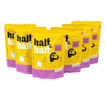 Набір паучів HalfHalf д/дорослих котів качка/соус 5+1 1111181283 фото