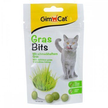 Ласощі GimCat GrasBits для котів таблетки з травою 65 шт/40 г 1111142196 фото