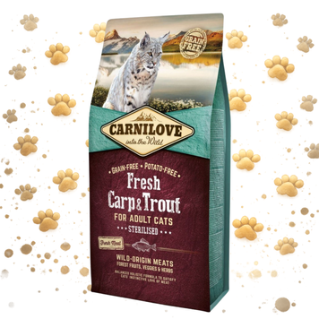 Корм сухий Carnilove Fresh Carp and Trout Sterilised for Adult cats для дорослих стерилізованих та кастрованих котів з короп 1111152301 фото