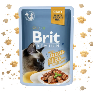 Корм вологий Brit Premium Cat Tuna Fillets Gravy pouch для котів філе тунця в соусі 85 г 1111146990 фото