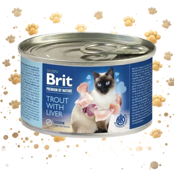 Корм вологий Brit Premium by Nature для котів з фореллю та печінкою 200 г 1111163310 фото
