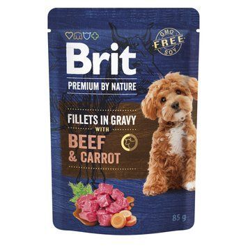 Корм вологий Brit Premium Fillets in Gravy Beef and Carrot д/собак малих порід філе в соусі яловичина і морква 85 г 1111185861 фото