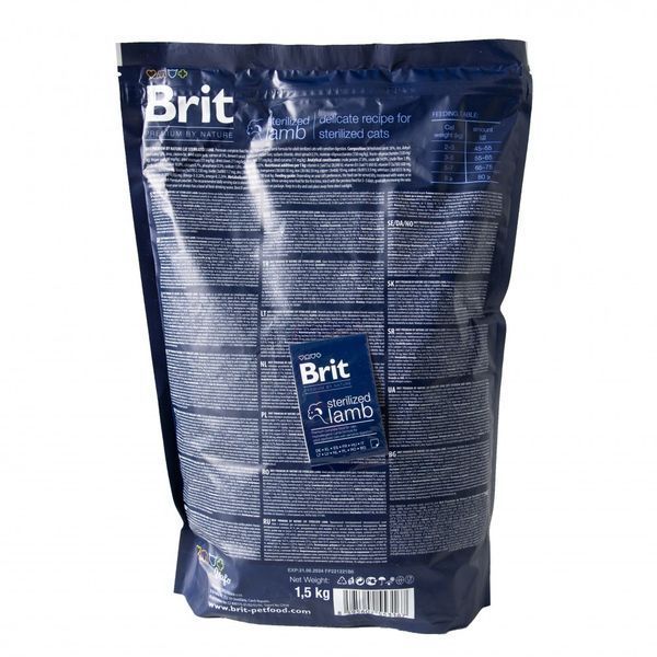 Корм сухий Brit Premium by Nature Cat Sterilized Lamb для стерилізованих котів з ягням 1,5 кг 1111167486 фото