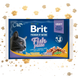 Корм вологий Brit Premium Cat Fish Plate pouches набір паучів для котів рибна тарілка з тріскою, лососем та фореллю 100 г х 1111142415 фото 1