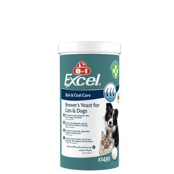 Вітаміни 8in1 Excel Brewers Yeast для собак та котів пивні дріжджі з часником для шкіри та шерсті 1430 шт 1111201790 фото
