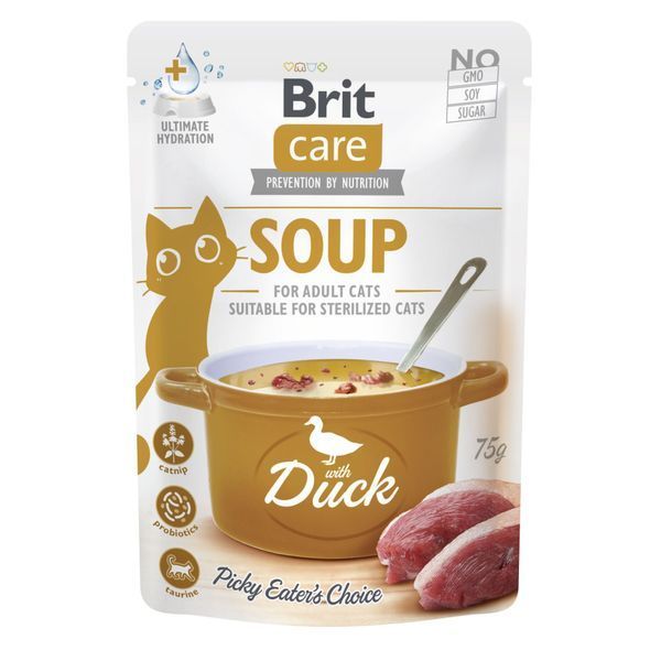НАБІР Корм вологий Brit Care Soup Duck д/котів суп качка 75 г 15 шт 1111185950 фото