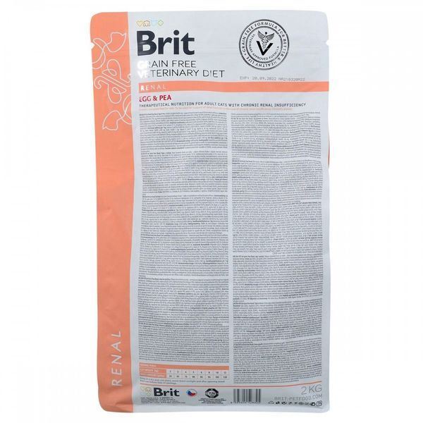 Корм сухий Brit Grain Free VetDiet Cat Renal для котів з захворюванням нирок з яйцем та горохом 2 кг 1111152747 фото