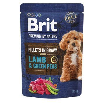 Корм вологий Brit Premium Fillets in Gravy Lamb and Green Peas д/собак малих порід філе в соусі ягня і зелений горошок 85 г 1111185863 фото