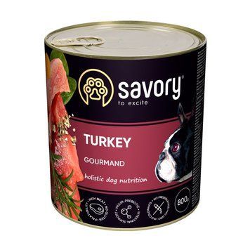 Корм вологий Savory Dog Gourmand Turkey паштет для дорослих собак усіх порід з індичкою 800 г 1111165054 фото