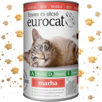 Корм вологий EuroCat Beef для котів шматочки в желе з яловичиною 415 г 1111192130 фото