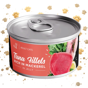 Корм вологий Savory Tuna Fillets rich in Mackerel in Jelly for Adult Cats філе тунця з макреллю в желе для дорослих котів, 7 1111195603 фото