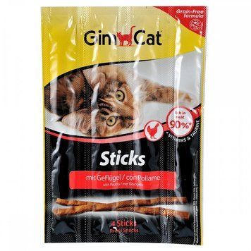 Ласощі GimCat для котів палички з м_ясом птиці 4 шт по 5 г 1111145480 фото