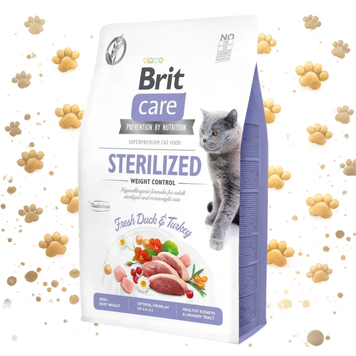 Корм сухий Brit Care Cat Grain Free Sterilized Weight Control для стерилізованих котів з надмірною вагою качка та індичка 2 1111162361 фото