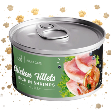 Корм вологий Savory Chicken Fillets rich in Shrimp in Jelly for Adult Cats філе курки з креветками в желе для дорослих котів 1111195605 фото