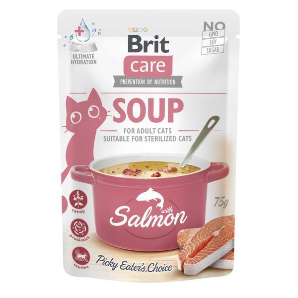 НАБІР Корм вологий Brit Care Soup Salmon д/котів суп з лососем 75 г 15 шт 1111185954 фото