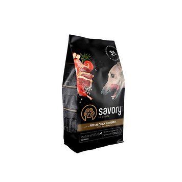 Корм сухий Savory Adult All Breeds rich in Fresh Duck and Rabbit для собак усіх порід зі свіжою качкою та кроликом 1 кг 1111162986 фото