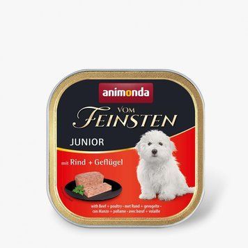 Корм вологий Vom Feinsten Junior with Beef Poultry для цуценят з яловичиною і птицею 150 г 1111171500 фото