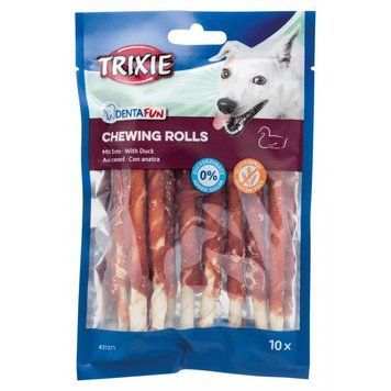 Ласощі Trixie Denta Fun Chewing Rolls для собак Паличка для чищення зубів з качкою 12 см 80 г 10 шт 1111134918 фото