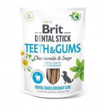 Ласощі Brit Dental Stick Teeth and Gums для дорослих собак з ромашкою та шавлією для здоров я ясен і зубів 7 шт 251 г 1111174803 фото