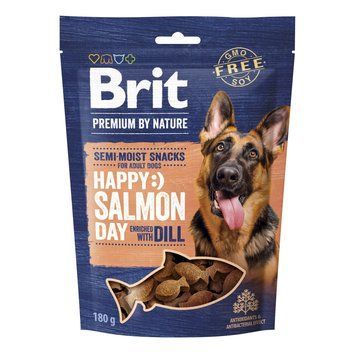 Ласощі Brit Premium Semi-moist Snacks Salmon with Dill напіввологі д/cобак з лососем і кропом 180 г 1111196077 фото
