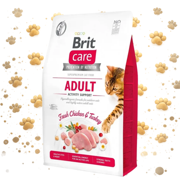 Корм сухий Brit Care Cat Grain Free Adult Activity Support для вуличних та дорослих котів філе індички та курки 2 кг 1111162364 фото