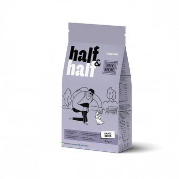 Корм сухий HalfHalf для дорослих собак маленьких порід із яловичиною 2 кг 1111175736 фото