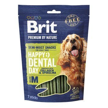 Ласощі Brit Premium Dental Snacks M д/cобак середніх порід з колагеном і спіруліною 180 г 1111196079 фото