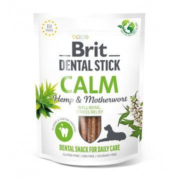 Ласощі Brit Dental Stick Calm для дорослих собак з коноплею та пустирником заспокійливі 7 шт 251 г 1111174806 фото