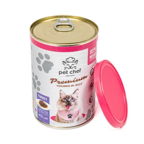 Вологий корм для котів Pet Chef з Індичкою 415 г 1111189102 фото