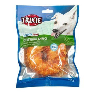 Ласощі Trixie Denta Fun для собак Кільце для чищення зубів з куркою 10 см 110 г 1111139737 фото