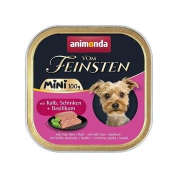 Корм вологий Vom Feinsten Adult Mini для собак міні порід з телятиною, шинкою + базилік 100 г 1111209702 фото
