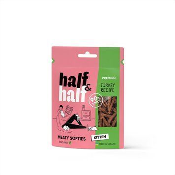 Ласощі HalfHalf м ясні смужечки для кошенят, з індичкою 50 г 1111175714 фото