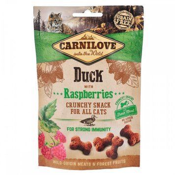 Ласощі Carnilove Cat Crunchy Snack Duck with Raspberries для котів для міцного імунітету з качкою та малиною 50 г 1111153877 фото