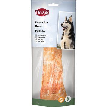 Ласощі Trixie Denta Fun для собак Кісточка для чищення зубів з куркою 20 см 200 г 1111144020 фото