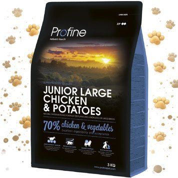 Корм сухий Profine Junior Large Breed для цуценят та молодих собак великих порід вагою від 25 кг з куркою та картоплею 3 кг 1111145701 фото