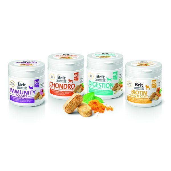 Вітаміни Brit Vitamins Biotin Skin and Coat Care для собак для шкіри та шерсті 60 таблеток 1111187085 фото