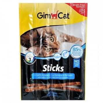 Ласощі GimCat для котів палички з лососем та фореллю 4 шт по 5 г 1111130025 фото
