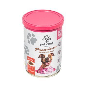 Вологий корм для собак Pet Chef шматочки в желе М ясний мікс 415 г 1111189107 фото