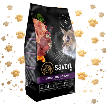 Корм сухий Savory Adult Cat Steril Fresh Lamb and Chicken для стерилізованих котів з ягнятиною та куркою 400 г 1111163003 фото