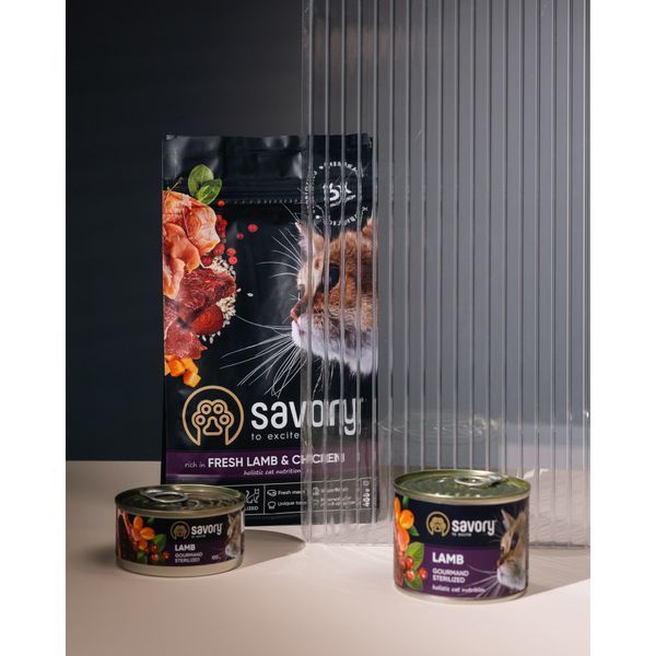 Корм сухий Savory Adult Cat Steril Fresh Lamb and Chicken для стерилізованих котів з ягнятиною та куркою 400 г 1111163003 фото