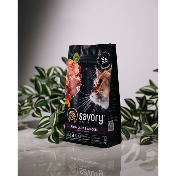 Корм сухий Savory Adult Cat Steril Fresh Lamb and Chicken для стерилізованих котів з ягнятиною та куркою 400 г 1111163003 фото