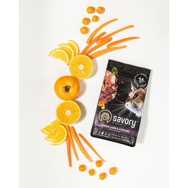 Корм сухий Savory Adult Cat Steril Fresh Lamb and Chicken для стерилізованих котів з ягнятиною та куркою 400 г 1111163003 фото