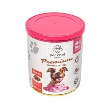 Вологий корм для собак Pet Chef шматочки в желе М ясний мікс 800 г 1111189108 фото
