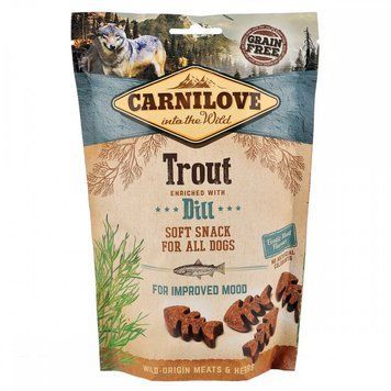 Ласощі Carnilove Dog Semi Moist Snack Trout with Dill для собак з фореллю та кропом 200 г 1111154399 фото