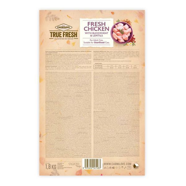 Корм сухий Carnilove True Fresh Cat Fresh Chicken для дорослих котів з куркою 1,8 кг 1111174829 фото