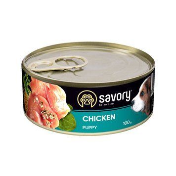 Корм вологий Savory Dog All breeds Puppy Chicken паштет для цуценят усіх порід з куркою 100 г 1111165036 фото